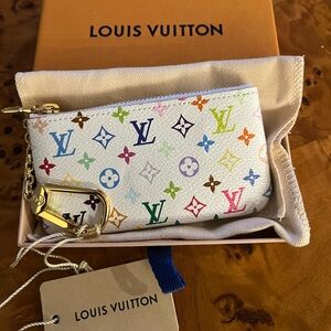 Louis Vuitton Murakami white multicolor key pouch